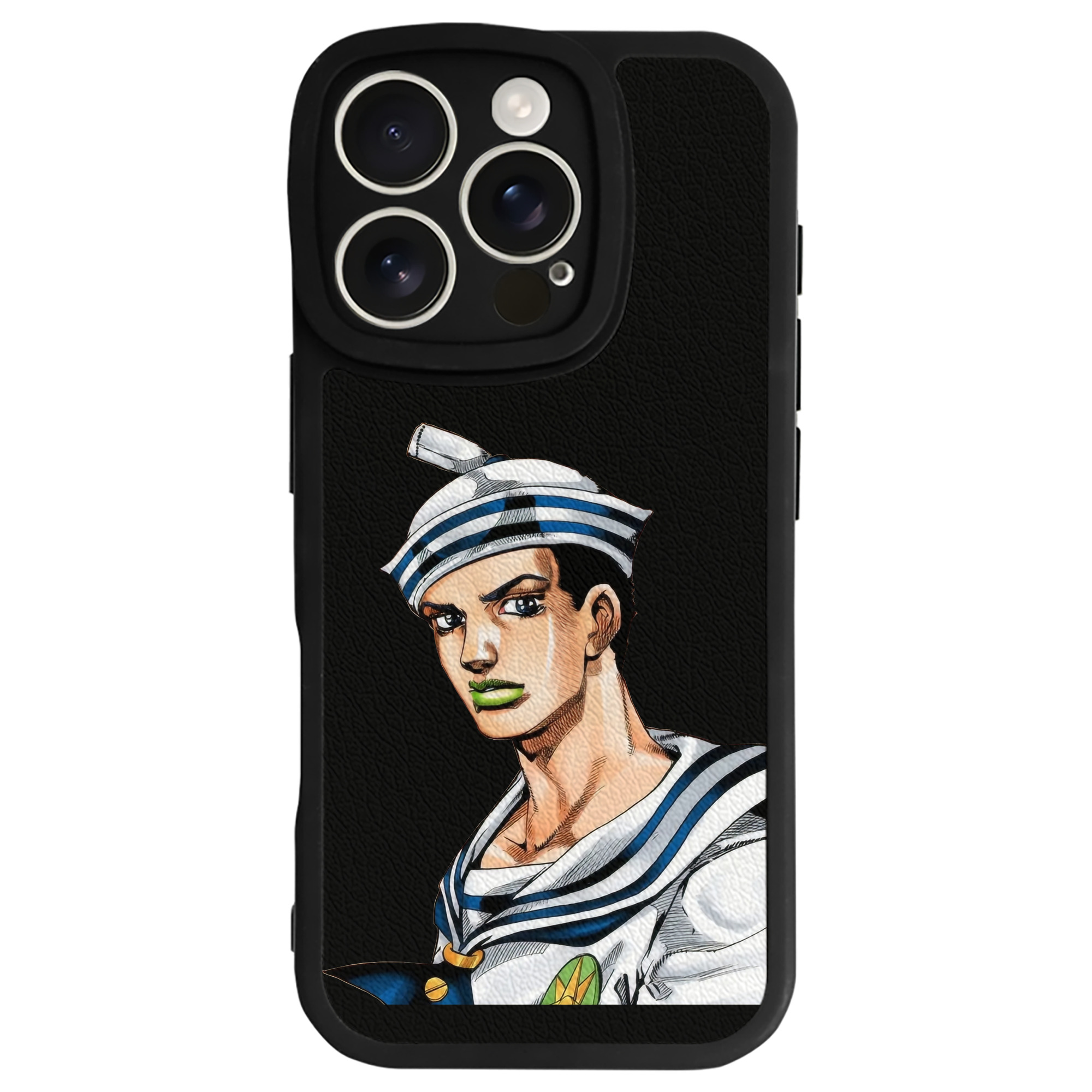 （画像用） ジョジョの奇妙な冒険 東方定助 JoJo's Bizarre Adventure Higashikata Josuke 【iPhone 16シリーズ対応】シリコンスマホケース（レザー調） 材質：シリコン